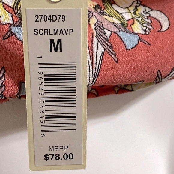 Max Studio NEW Chiffon Floral Crop Top Size M - Picture 5 of 8